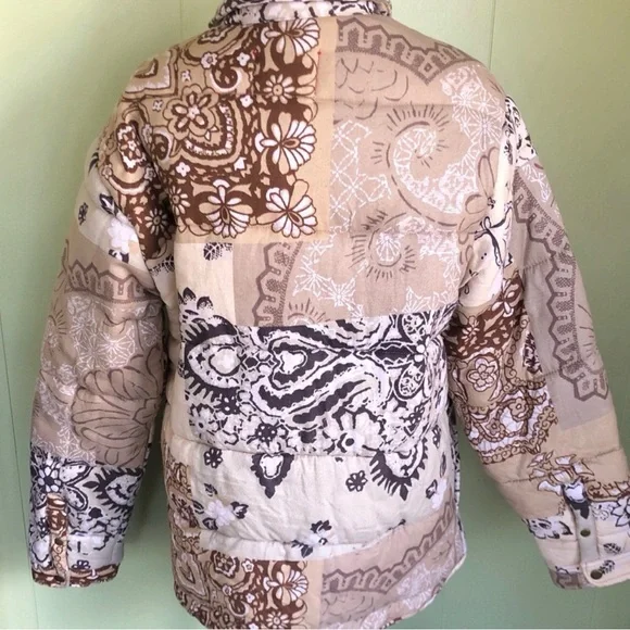 Patchwork Bandana Print BDG Quilted Puffer Shacket - Picture 2 of 4